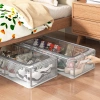 Hộp Đựng Giày Dép Gấp Gọn Vải Lưới PVC Dày, Khung Thép Chịu Lực, Ngăn Kéo, Khóa Kín Chống Bụi