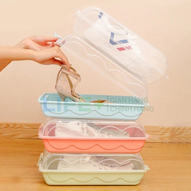Hộp Đựng Giày Nhựa Cứng Bền Bỉ, Trong Suốt, Lắp Ráp Dễ Dàng, Đa Năng Gọn Gàng 2