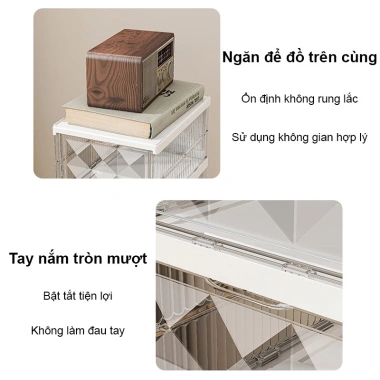 Hộp Đựng Giày Nhựa Cứng, Tủ Giày Gấp Gọn, Kệ Giày PS+PP Bền Đẹp, Giá 119.000 VND 8