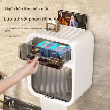 Hộp Đựng Giấy Vệ Sinh 2 Tầng có Kệ Để Điện Thoại – Tiết Kiệm Không Gian, Giá 29.900đ Hàng Việt 4