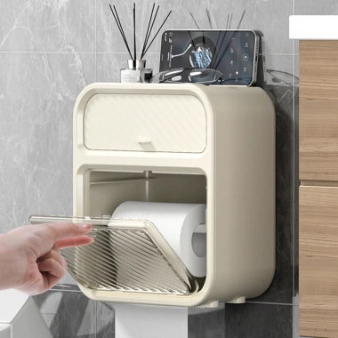 Hộp đựng giấy vệ sinh 2 tầng treo tường đa năng BOLI HOUSE - Giá chỉ 56.250₫