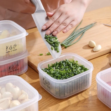 Hộp đựng gừng tỏi ớt DN297 có nắp đậy - Bảo quản rau củ tủ lạnh, giá chỉ 10.000đ 4