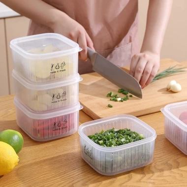 Hộp đựng gừng tỏi ớt DN297 có nắp đậy - Bảo quản rau củ tủ lạnh, giá chỉ 10.000đ 8