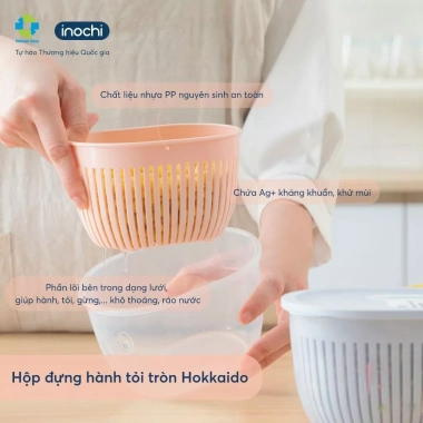 Hộp đựng hành tỏi inochi - Giữ tươi tới 3 tháng, chịu nhiệt 20C-120C, chính hãng, giá ưu đãi 26.539 VND 5