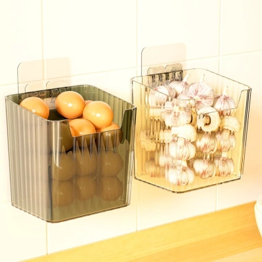 Hộp đựng hành tỏi nhựa chống ẩm mốc, kèm miếng dán treo tường, gọn gàng trong tủ lạnh - Giá chỉ 17.638₫ 4