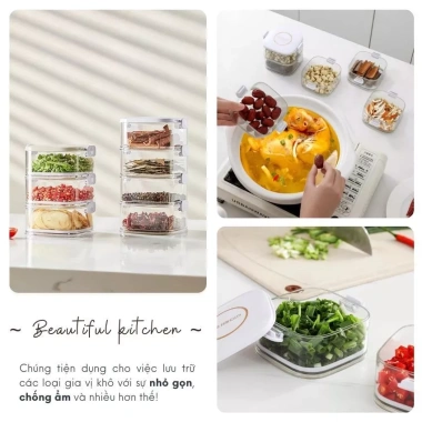 Hộp đựng hành tỏi ớt chống ẩm, rổ nhựa xếp chồng tiện lợi cho bếp - 30k 3 Hộp đựng hành tỏi ớt chống ẩm, rổ nhựa xếp chồng tiện lợi cho bếp - 30k 3