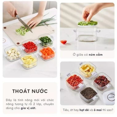 Hộp đựng hành tỏi ớt chống ẩm, rổ nhựa xếp chồng tiện lợi cho bếp - 30k