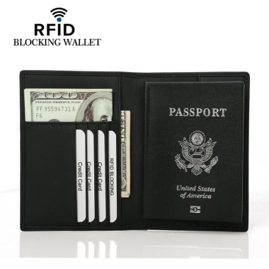 Hộp đựng hộ chiếu carbon da RFID nam - Ví du lịch, túi vé máy bay, giảm 20%