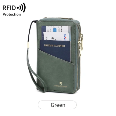 Hộp đựng hộ chiếu chống trộm RFID khóa kéo đa chức năng bảo vệ an toàn