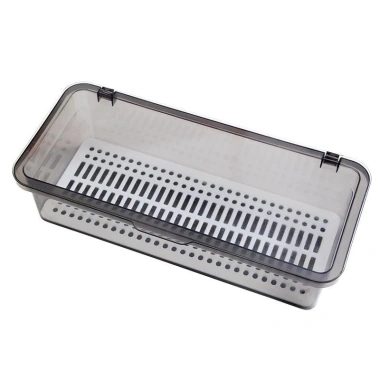 Hộp đựng muỗng đũa đa năng nắp đậy nâu xám 27x12x7cm – Tiện lợi, Giá chỉ 45.000₫ 5