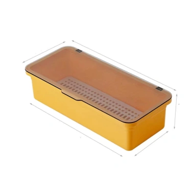 Hộp đựng muỗng đũa đa năng nắp đậy nâu xám 27x12x7cm – Tiện lợi, Giá chỉ 45.000₫ 9
