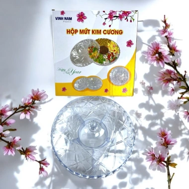 Hộp Đựng Mứt Tết Kim Cương Vinh Nam - Nhựa Sang Trọng, Khay Bánh Kẹo, Giá 110k