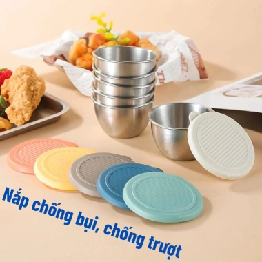 Hộp đựng nước chấm inox 304 không gỉ 50ml: Chén có nắp tiện lợi, an toàn, giá 23.414₫ 6