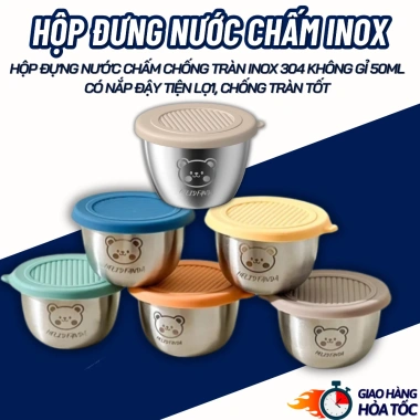 Hộp đựng nước chấm inox 304 không gỉ 50ml: Chén có nắp tiện lợi, an toàn, giá 23.414₫ 10