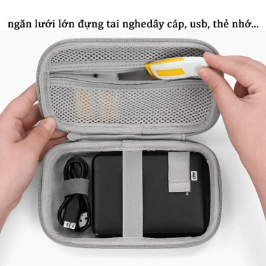 Hộp đựng ổ cứng sạc dự phòng Da PU cứng, phụ kiện & cáp điện thoại Boona - 120k giảm từ 152.4k 3