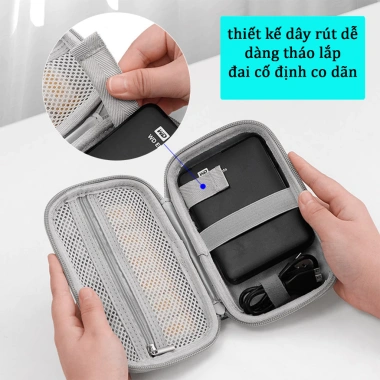 Hộp đựng ổ cứng sạc dự phòng Da PU cứng, phụ kiện & cáp điện thoại Boona - 120k giảm từ 152.4k 4