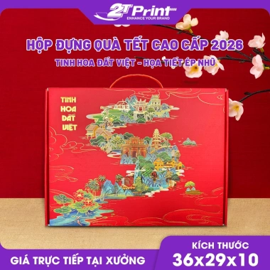 Hộp Đựng Quà Tết Tinh Hoa Đất Việt 2.026 - Vỏ Cao Cấp Sang Trọng, Giá 150.000