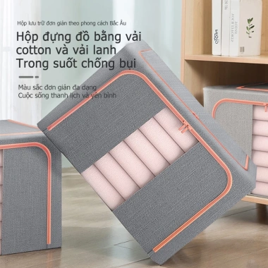 Hộp Đựng Quần Áo Đồ Lót Đa Năng Vải Khung Thép Kích Thước Lớn Chia Ngăn - 39.000₫