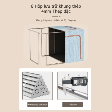 Hộp Đựng Quần Áo Đồ Lót Đa Năng Vải Khung Thép Kích Thước Lớn Chia Ngăn - 39.000₫