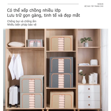 Hộp Đựng Quần Áo Đồ Lót Đa Năng Vải Khung Thép Kích Thước Lớn Chia Ngăn - 39.000₫ 4 Hộp Đựng Quần Áo Đồ Lót Đa Năng Vải Khung Thép Kích Thước Lớn Chia Ngăn - 39.000₫ 4