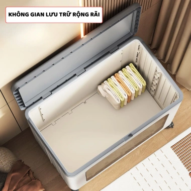 Hộp Đựng Quần Áo Gấp Gọn Cỡ Lớn Bánh Xe Nắp Đậy Kín Đáo Chống Bụi Bẩn Q431 311k