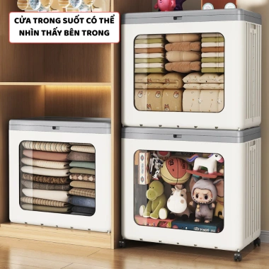 Hộp Đựng Quần Áo Gấp Gọn Cỡ Lớn Bánh Xe Nắp Đậy Kín Đáo Chống Bụi Bẩn Q431 311k