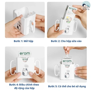 Hộp đựng sữa cho bé có quai cầm điều chỉnh linh hoạt, tự uống dễ dàng, 49.900₫