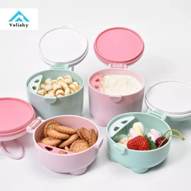 Hộp đựng sữa di động Velishy Cartoon có thìa - tiện lợi cho bé du lịch, chỉ 61.722₫