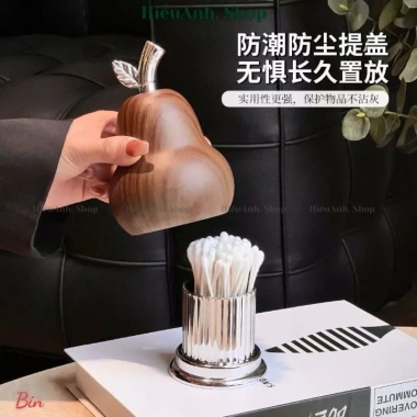 Hộp đựng tăm bông hình quả lê, dung lượng lớn, chống bụi và chống ẩm - Giá 68.000đ 4 Hộp đựng tăm bông hình quả lê, dung lượng lớn, chống bụi và chống ẩm - Giá 68.000đ 4