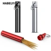 Hộp đựng tăm HABELY 3 chiếc Đen Bạc Đỏ nhôm, 3,8 x 0,67 inch - Dùng ngoài trời, du lịch cắm trại, 35.970 VND