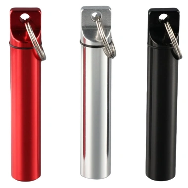Hộp đựng tăm HABELY 3 chiếc Đen Bạc Đỏ nhôm, 3,8 x 0,67 inch - Dùng ngoài trời, du lịch cắm trại, 35.970 VND