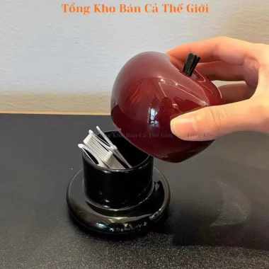 Hộp đựng tăm hình quả táo lê tráng men sáng bóng có nắp - Bàn phòng khách 31.999₫