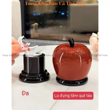 Hộp đựng tăm hình quả táo lê tráng men sáng bóng có nắp - Bàn phòng khách 31.999₫