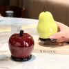 Hộp đựng tăm hình táo lê sáng bóng, nắp đậy, decor bàn khách, chỉ 42.000đ 7