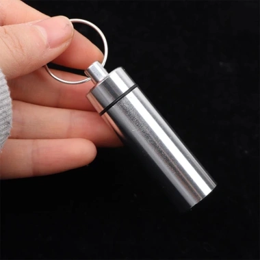 Hộp đựng tăm HJKL với vòng chai thuốc nhôm, móc khóa xi lanh kín, chống thấm nước du lịch – 48.816₫
