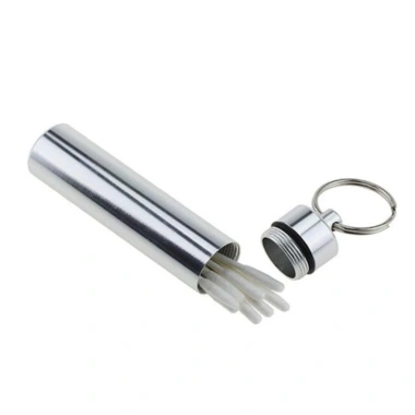 Hộp đựng tăm HJKL với vòng chai thuốc nhôm, móc khóa xi lanh kín, chống thấm nước du lịch – 48.816₫