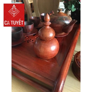 Hộp đựng tăm hồ lô gỗ hương bầu nguyên - Khối trang trí nhà cửa, giá ưu đãi 30.720₫ 6