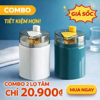 Hộp Đựng Tăm Nhấn Tự Động Cao Cấp Chống Bụi – Lấy Tăm Một Tay Tiện Lợi, Giá 11.662₫