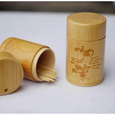 Hộp Đựng Tăm Tre Khắc Họa Tiết - Thiết Kế Thân Thiện Môi Trường, Giá 65.000 VND