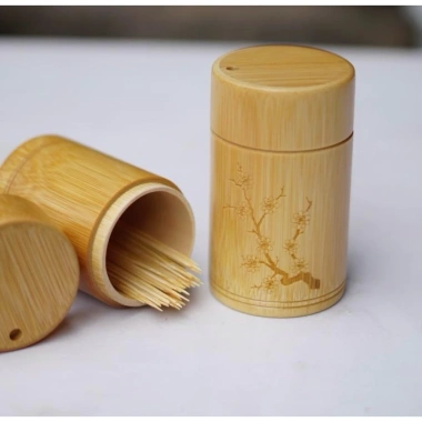 Hộp Đựng Tăm Tre Khắc Họa Tiết - Thiết Kế Thân Thiện Môi Trường, Giá 65.000 VND