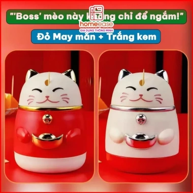 Hộp Đựng Tăm Tự Động Mèo Thần Tài May Mắn, Dễ Thương Tiện Lợi Cho Gia Đình 7 Hộp Đựng Tăm Tự Động Mèo Thần Tài May Mắn, Dễ Thương Tiện Lợi Cho Gia Đình 7
