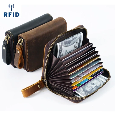 Hộp đựng thẻ da bò Organ dung lượng lớn, khe cắm đa thẻ RFID, chống trộm, giá 193.598₫ 8