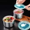 Hộp đựng thực phẩm inox tròn 304 - An toàn sức khoẻ, dùng được lò vi sóng, khay tiện lợi - Miu Home, chỉ 35.000₫ 2