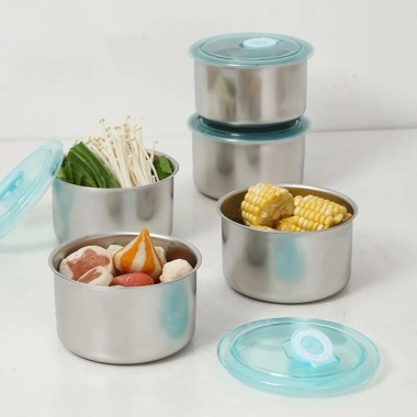 Hộp đựng thực phẩm inox tròn 304 - An toàn sức khoẻ, dùng được lò vi sóng, khay tiện lợi - Miu Home, chỉ 35.000₫