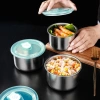 Hộp đựng thực phẩm inox tròn 304 - An toàn sức khoẻ, dùng được lò vi sóng, khay tiện lợi - Miu Home, chỉ 35.000₫ 7