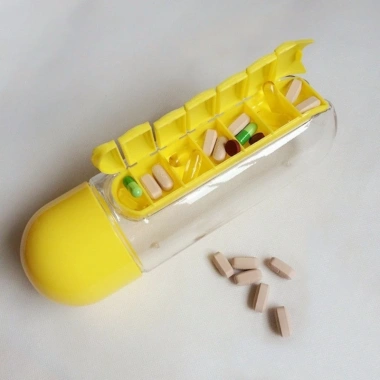 Hộp đựng thuốc 2 trong 1 chai nước du lịch 7 phần tháo rời - Di động, chống rò rỉ, giao hàng 24h 6