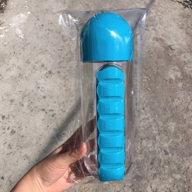 Hộp đựng thuốc 2 trong 1 chai nước du lịch 7 phần tháo rời - Di động, chống rò rỉ, giao hàng 24h 10
