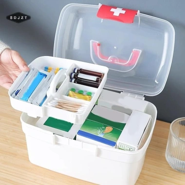 Hộp đựng thuốc di động SDJZT dung lượng lớn, bộ sơ cứu gia đình, du lịch khẩn cấp