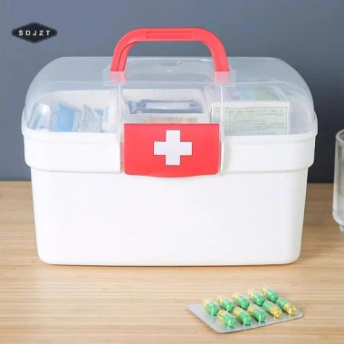 Hộp đựng thuốc di động SDJZT dung lượng lớn, bộ sơ cứu gia đình, du lịch khẩn cấp