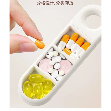 Hộp Đựng Thuốc Mini Chữ U 3 Ngăn Kéo Bỏ Túi - Tiện Lợi, Giá 48k